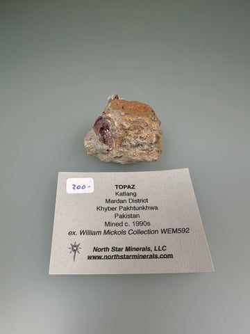 Topaz, Katlang, Mardan District, Khyber Pakhtunkhwa, Pakistan, Mined c. 1990s, ex. William Mickols Collection 592, Miniature, 2.0 x 3.2 x 3.5 cm, $200. Online 3/2.
