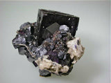 Fluorite and Galena with Quartz and Sphalerite, Hill-Ledford Mine, Ozark-Mahoning Company, Cave-in-Rock District, Southern Illinois, Mined ca. early 1960's, Noll Collection #1578, Medium Cabinet 8.0 x 10.0 x 11.0 cm, $125.  Online 3/18.  SOLD.