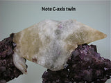 Fluorite and Calcite, Hill-Ledford Mine attr., Ozark-Mahoning Company, Cave-in-Rock District, Southern Illinois, Mined ca. early 1960s, Noll Collection #CN10421, Medium Cabinet 8.0 x 12.5 x 18.0 cm, $250. Online 7/19. SOLD.