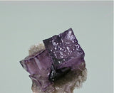 Fluorite and Sphalerite, Elmwood Complex, Carthage, Smith County, Tennessee, Mined c. 1984, Kalaskie Collection #42-95, Miniature 1.4 x 2.0 x 2.8 cm, $65. Online 11/8.