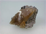 Barite on Calcite, Sub-Rosiclare Level Annabel Lee Mine, Ozark-Mahoning Company, Harris Creek District, Southern Illinois, Mined c. 1988, Tolonen Collection, Miniature 3.0 x 3.5 x 5.0 cm, $45.  Online 3/18. SOLD