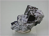Celestite on Fluorite, Lower-Rosiclare Level Annabel Lee Mine, Ozark-Mahoning Mining Company, Harris Creek District, S. Illinois, Mined 1985, Kalaskie Collection #42-102, Miniature 4.5 x 4.5 x 7.0 cm, $125. Online 1/14