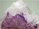 Fluorite with Quartz, Deardorff Mine attr. Sub-Rosiclare Level, Ozark-Mahoning Company, Cave-in-Rock District Southern Illinois, Mined ca. 1940s - 1950s, Noll Collection #CN1759, Small Cabinet 4.0 x 10.0 x 10.5 cm, $450. Online 07/11. SOLD.