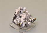 Quartz, Calcite and Chalcopyrite, Quirvuilca, Peru, Mined ca. late 1980s, Kalaskie Collection #447, Miniature 2.5 x 6.0 x 6.5 cm, $65.  Online 3/7.