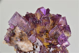 Fluorite with Calcite, Rosiclare Level Denton Mine, Ozark-Mahoning Company, Harris Creek District, Southern Illinois, Mined c. mid-1980's, Holzner Collection #793, Small Cabinet 4.0 x 7.5 x 8.5 cm, $125.  Online 8/23.