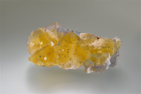 Calcite on Fluorite, attr: Bethel Level, East Green/North Green Area attr., Ozark-Mahoning Company, Cave-in-Rock District, Southern Illinois, Mined c. 1970's, Eric Peterson Collection, Miniature 4.0 x 5.0 x 9.0 cm, $500.  Online 3/21