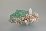 Fluorite and Quartz, Wise Mine, Westmoreland, New Hampshire, Ralph Campbell Collection, Small Cabinet 5.0 x 5.0 x 10.0 cm, $125.  Online 10/5.