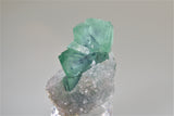 Fluorite, Riemvasmaak, Northern Cape Province, South Africa, Mined c. 2008, Kalaskie Collection #42-155, Miniature 4.0 x 4.0 x 5.0 cm, $600. Online 11/2