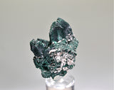 SOLD Malachite after Azurite, Milpillas, Cuitaca, Sonora, Mexico, Mined c. 2010, Kalaskie Collection #1270, Small Cabinet 4.5 x 6.5 x 7.5 cm, $100.  Online 10/5.