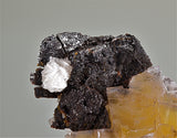 Fluorite and Sphalerite with Barite, Rosiclare Level, Minerva #1 Mine, Ozark-Mahoning Company, Cave-in-Rock District, Southern Illinois Medium cabinet 5 x 8 x 13 cm $3500. Online 11/1