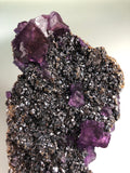 Fluorite and Sphalerite, Hill Ledford Mine, Ozark-Mahoning Company, Cave-in-Rock District, Southern Illinois, Mined c. mid-1960's, Medium Cabinet, 3.0 x 9.0 x 15.0cm, $250. Online July 20.