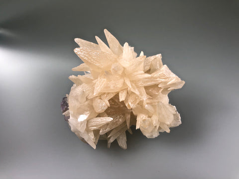 Calcite with Fluorite, Minerva #1 Mine attr., Cave-in-Rock District, Southern Illinois, ex. Louis Lafayette Collection, Small Cabinet 5.0 x 8.0 x 8.0 cm, $125.  Online 10/9.