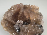Quartz on Fluorite and Sphalerite, Alcoa Company, Rosiclare District, Hardin County, Southern Illinois, Mined c. 1958-1960, ex. Roy Smith Collection M1834, Miniature, 2.7 x 4.4 x 5.2 cm, $350. Online Nov. 21.