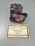 Fluorite and Sphalerite with Quartz and Galena, Minerva No. 1 Mine, Cave-in-Rock District, Southern Illinois, ex. Roy Smith Collection, Small Cabinet, 4.2 x 7.5 x 8.2 cm, $450. Online Dec. 12.