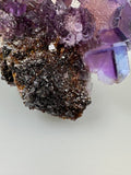 Fluorite on Sphalerite with Calcite, Rosiclare Level, Minerva No. 1 Mine, Ozark-Mahoning Company, Cave-in-Rock District, Southern Illinois, MIned c. 1992-1993, ex. Roy Smith Collection, Small Cabinet, 4.5 x 7.0 x 8.0 cm, $450. Online Dec. 12.