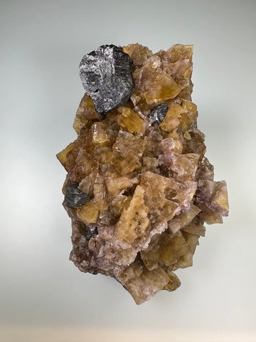 Sphalerite and Fluorite, Rosiclare Level, Minerva No. 1 Mine, Ozark-Mahoning Company, Cave-in-Rock District, Southern Illinois, Mined c. early 1990's, ex. Roy Smith Collection, Large Cabinet 6.0 x 12.0 x 20.0 cm, $350. Online Dec. 14