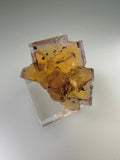 Fluorite with Chalcopyrite, Rosiclare Level, Minerva No. 1 Mine, Ozark-Mahoning Co., Cave-in-Rock District, Southern Illinois, Mined c. 1992-1993, ex. Sam and Ann Koster Collection #00168, Miniature 4.5 x 5.0 x 6.5 cm, $350.  Online Dec. 19