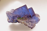 Fluorite with Malachite, Rosiclare Level, Main Ore Body, Denton Mine, Ozark-Mahoning Company, Harris Creek District, Southern Illinois, Mined Aug. 1994, Small Cabinet 5.0 cm x 5.0 cm x 8.5 cm, $2500. Online Feb. 28.
