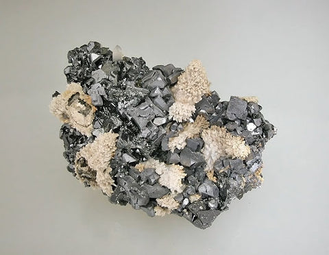 Dolomite after Calcite on Sphalerite, Mogila Mine, Bulgaria Medium cabinet 6.5 x 8 x 12 cm $350.  SOLD.