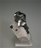 Bournonite on Quartz, Viboras Mine, Machacamarca, Potosi, Bolivia Small cabinet 4 x 5.5 x 7 cm $1500. Online 3/14