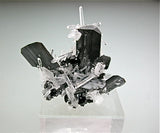 Hubnerite and Quartz, Peru Miniature 4 x 4 x 4.5 cm $360. Online 3/6