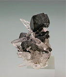 Hubnerite and Quartz, Mundo Nuevo Mine, Peru Miniature 3 x 4 x 4 cm $125.  SOLD.