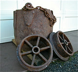 Kibble and Tram Wheels, Petherick Mine, Copper Falls Mining Company, Lake Superior Copper District, Keweenaw County, Michigan - PENDING DONATION TO A. E. SEAMAN MUSEUM