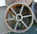 Kibble and Tram Wheels, Petherick Mine, Copper Falls Mining Company, Lake Superior Copper District, Keweenaw County, Michigan - PENDING DONATION TO A. E. SEAMAN MUSEUM
