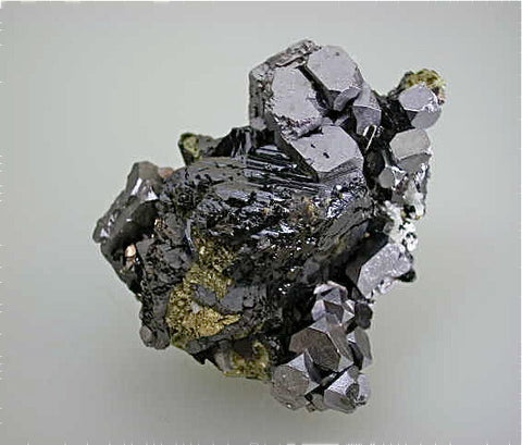 SOLD Galena and Sphalerite with Chalcopyrite, 9th of September Mine, Madan District, Smolyan Oblast Bulgaria, Miniature 4.0 x 5.0 x 6.5 cm, $75.  Online 6/5.