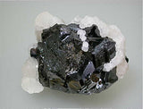 Calcite on Sphalerite, Trepca Complex near Mitrovica, Kosovska Municipality, Kosovo, Mined 2014, Small Cabinet 4.5 X 5.0 X 6.5 cm, $250.  Online 8/19 SOLD
