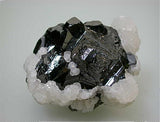 Calcite on Sphalerite, Trepca Complex near Mitrovica, Kosovska Municipality, Kosovo, Mined 2014, Small Cabinet 4.5 X 5.0 X 6.5 cm, $250.  Online 8/19 SOLD