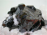Calcite on Sphalerite, Trepca Complex near Mitrovica, Kosovska Municipality, Kosovo, Mined 2014, Small Cabinet 4.5 X 5.0 X 6.5 cm, $250.  Online 8/19 SOLD