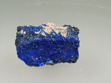 Linarite on Galena, Hansonburg District, New Mexico, ex. William Mickols Collection, Thumbnail, 0.8 x 0.8 x 1.7 cm, $10. Online 3/2.