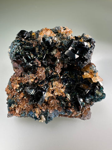 Lazulite, Rapid Creek, Dawson Mining District, Yukon, Canada, Mined c. 1990s, ex. WIlliam Mickols Collection WEM471, Small Cabinet, 3.5 x 6.5 x 6.5 cm, $500. Online Oct. 9.