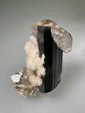 Quartz and Albite on Elbaite, Gilgit, Pakistan, Mined c. 1990s, ex. WIlliam Mickols Collection, Miniature, 2.5 x 4 x 5 cm, $50. Online Oct. 9.