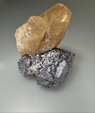 Calcite on Galena,  Tri-State District, Joplin, MO, Ex-W. Hinegardner, Apache Junction, Dr. David London Collection L-011, Medium Cabinet 8.5 x 11 x 12 cm, $850. Online Feb. 27.