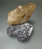 Calcite on Galena,  Tri-State District, Joplin, MO, Ex-W. Hinegardner, Apache Junction, Dr. David London Collection L-011, Medium Cabinet 8.5 x 11 x 12 cm, $850. Online Feb. 27.