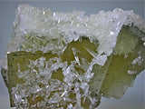 Calcite on Fluorite, Bethel Level Annabel Lee Mine, Ozark-Mahoning Company, Harris Creek District, Southern Illinois, Mined c. 1986-1988, Tolonen Collection, Medium Cabinet 6.5 x 12.0 x 12.5 cm, $2500.  Online 1/13.