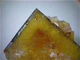 Calcite on Fluorite, Bethel Level, Annabel Lee Mine, Ozark-Mahoning Company, Harris Creek District, Southern Illinois, Mined c. 1985-1990, Tolonen Collection, Medium Cabinet 7.0 x 11.0 x 14.0 cm $2500. SOLD