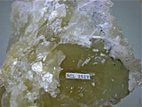Calcite on Fluorite, Bethel Level Annabel Lee Mine, Ozark-Mahoning Company, Harris Creek District, Southern Illinois, Mined c. 1986-1988, Tolonen Collection, Medium Cabinet 6.5 x 12.0 x 12.5 cm, $2500.  Online 1/13.