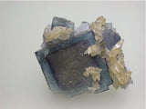Calcite on Fluorite, Rosiclare Level Minerva #1 Mine, Ozark-Mahoning Company, Cave-in-Rock District, Southern Illinois, Mined c. 1992-1993, Tolonen Collection, Miniature 2.0 x 2.0 x 4.0 cm, $250.  SOLD