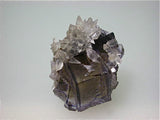 Calcite on Fluorite, Rosiclare Level Minerva #1 Mine, Ozark-Mahoning Company, Cave-in-Rock District, Southern Illinois, Mined ca. 1992-1993, Koster Collection #00164, Miniature 3.0 x 4.0 x 4.0 cm, $125. Online 03/04.  SOLD.