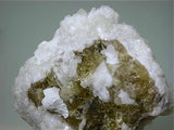 Calcite on Fluorite, Rosiclare Level Minerva #1 Mine, Ozark-Mahoning Company, Cave-in-Rock District, Southern Illinois, Mined c. 1992-1993, Tolonen Collection, Medium Cabinet 5.0 x 9.5 x 10.0 cm, $200.  Online 1/13. SOLD.