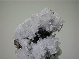 Celestite on Calcite with Fluorite, Sub-Rosiclare Level, Annabel Lee Mine, Ozark-Mahoning Company, Harris Creek District, Southern Illinois, Mined c. 1986, Tolonen Collection, Small Cabinet 6.0 x 7.0 x 9.0 cm, $450. SOLD.