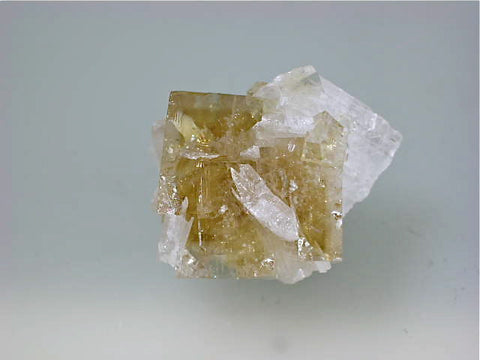 Fluorite with Celestite, White Rock Quarry, Ottawa County, Clay Center, Ohio Miniature 1.8 x 2 x 2.5 cm $25. Online 10/21 SOLD