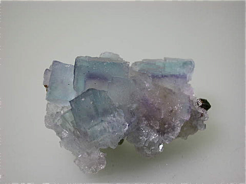 Fluorite, Rosiclare Level Minerva #1 Mine, Ozark-Mahoning Company, Cave-in-Rock District, Southern Illinois, Mined ca. 1990-1992, Koster Collection #00189, Miniature 3.3 x 4.5 x 7.0 cm, $20. Online 03/04. SOLD.