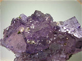 Calcite and Chalcopyrite on Fluorite, Sub-Rosiclare Level Bahama Orebody Denton Mine, Ozark-Mahoning Company, Harris Creek District, Southern Illinois, Mined ca. 1992-1993, Koster Collection #00245, Medium Cabinet 8.0 x 9.0 x 14.0 cm, $650. SOLD.