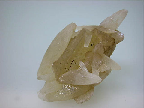 SOLD Calcite on Fluorite, Rosiclare Level Cross-Cut Ore Body, Minerva #1 Mine, Ozark-Mahoning Company, Cave-in-Rock District, Southern Illinois, Mined c. 1992, Tolonen Collection, Miniature 3.5 x 3.5 x 5.7 cm, $75.  Online 1/13.