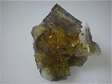 Fluorite with Chalcopyrite, Rosiclare Level, Main Ore Body, Denton Mine, Ozark-Mahoning Company, Harris Creek District, Southern Illinois, Mined c. 1982, Tolonen Collection, Small Cabinet 4.0 x 6.0 x 7.5 cm, $250. SOLD
