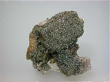Marcasite on Fluorite, Bethel Level attr., Ozark-Mahoning Company attr., Cave-in-Rock District, Southern Illinois, Mined ca. early 1970s, Ralph Heitman Collection; to Kalaskie Collection #42-17, Miniature 4.0 x 7.2 x 7.2 cm, $200. Online 12/15.